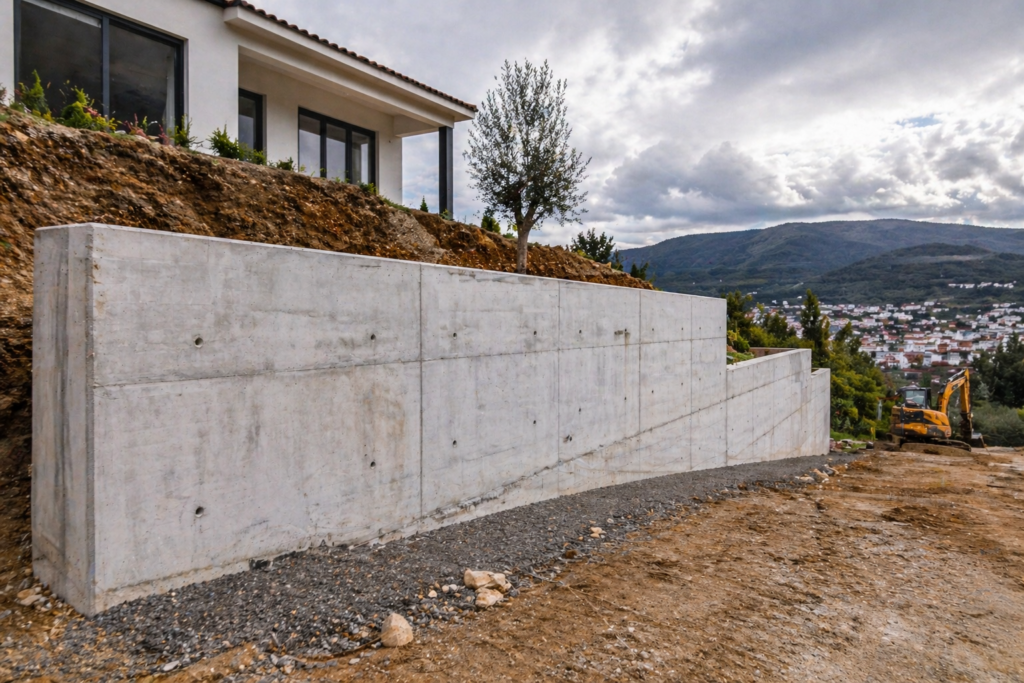 Muros de contención para viviendas en Ourense